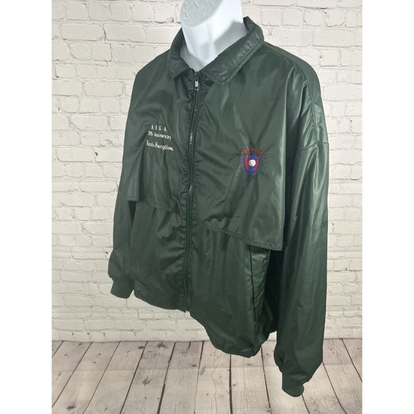 VTG Budweiser Versatech By Burlington Green Windbreaker Breathable Jacket 4XL - Picture 3 of 11